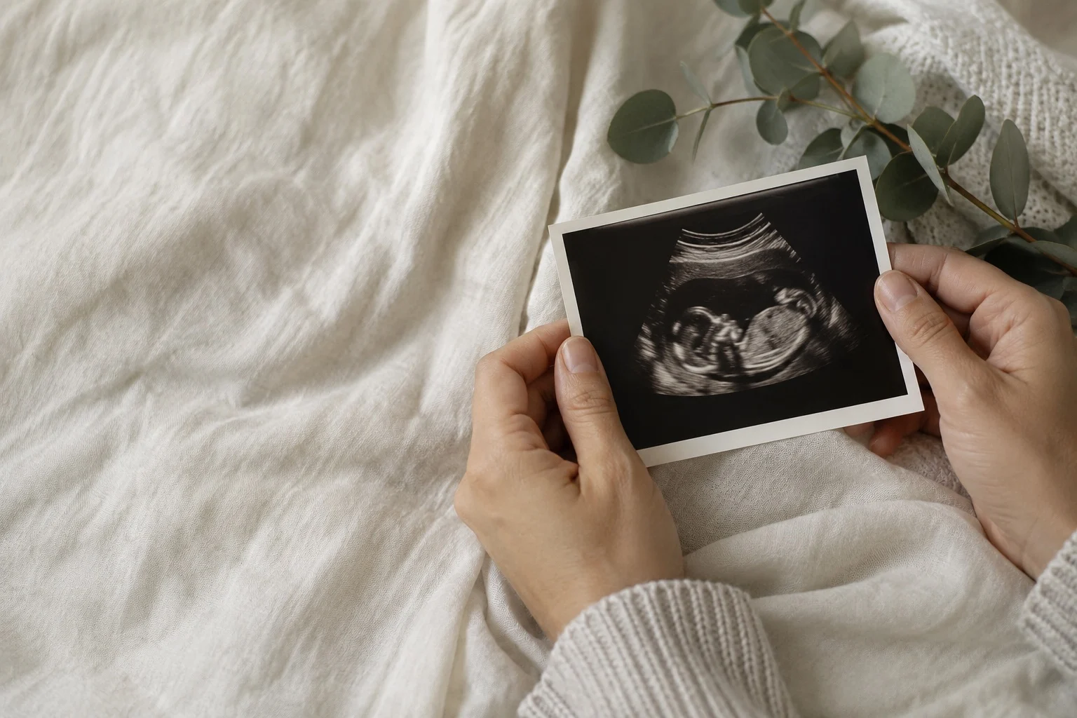 Expectant gestational carrier in a green dress